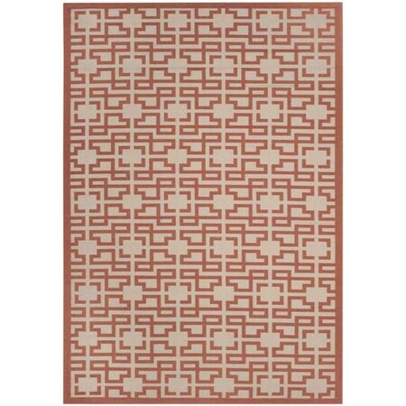 Safavieh 5 ft. 3 in. x 7 ft. 7 in. Martha Stewart Rectangle Power Loomed Rug - Beige & Terracotta MSR4281-231-5